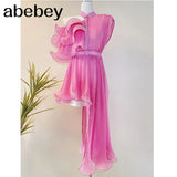 Shirt For Women Stand Collar Short Butterfly Sleeve Solid Ruched Blouses Female Fashion Summer Clothing
