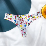 Printed Thong Ice Silk Scarless Trousers Women Cotton Crotch Thin Breathable Invisible Trousers