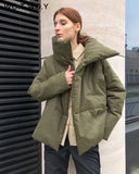 Oversized Cropped Winter Jacket Women Windbreaker Cotton-Padded Parkas Women Solid Casual Thick Jackets Female