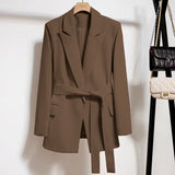 Toloer Spring And Autumn New Version Of The Korean Suit Jacket Female Belt Slim Show Thin Temperament Fashion Fried Street Small Suit Jacket-Outfit