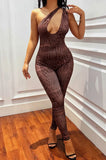 Snake Skin Printed One Shoulder Sexy