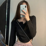 Toloer Sense Long-Sleeved T-Shirt Female 2024 Spring And Autumn New Korean Version Slim Careful Machine Bottom Shirt Short Student