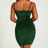 Sequins Dress Women Side Split Backless Bodycon Dresses 2020 Summer Sexy Party clubwear