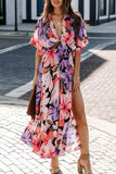 Summer Women's New Sexy High-Waist Fashion Print Open Skirt Dress