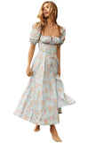 New Summer Fashion Bubble Sleeves With Open Fork Dress Dress Woman