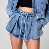 Work Style Denim Jacket Women's High-Rise Loose Thin Short Suit