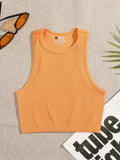Toloer Hot Style Sports Yoga Top Nylon Fitness Running Moisture And Sweat-Breathing Seamless Knit Vest-Outfit