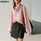 Autumn Winter oversize thick Sweater pullovers Women 2021 loose cashmere turtleneck big size Sweater Pullover for women