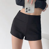 Trendy Women's Wear Spicy Girls' Group High Waist Shorts In Spring The New Style Tight-Fitting Buttocks Show Thin Straight Tube Leisure Hot Pants-Outfit
