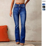 2025 New Retro Elastic Jeans Women's Water Wash Trousers