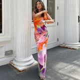 Toloer Women's Wear Summer 2024 New Fashion Sexy Socialite Back Open Slit Halter Dress Woman-Outfit