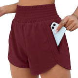 Women's Sports Shorts Quick-Dry Loose Leisure High-Waist Side Zipper Fitness Yoga Three-Point Shorts-Outfit
