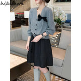 Korean Women Shirts 2023 Ropa Mujer High Waist A-line Slim Fit Jupe Temperament Jupe Casual Vintage Black Skirt