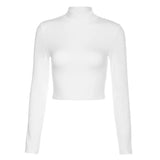 Toloer Autumn And Winter New Round Collar Long Sleeve Sexy Back Strap Slim T-Shirt Women A Generation-Outfit