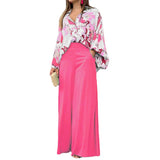 Toloer Women's 2024 Print Shirt Long Sleeves INS Wind Temperament Trousers Fashion Winter Wear