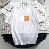 Women Short Sleeve T Shirt Summer Letter Printed Basic Tshirt Korean Cotton Tees for Female Plus Size Loose Soft