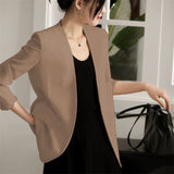 Suit Spring And Autumn New Cushion Shoulder Casual Fashion Temperament Slimming Professional OL Small Suit Coat