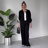The Autumn Of 2025, The New Women's Fashion Hit The Color Of The Lazy Wind Casual Knitwear Two