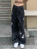 Patchwork Paisley Print Boyfriend Jeans-Outfit
