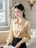 Toloer Luxury High-End Champagne Color Color Color At-Alcoat Dress Female Spring French Polo Collar Acetic Acid-Singing Noodles Professional
