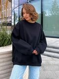 Loose Sweatshirt Street Solid Color Polar
