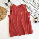 Cartoon Printed T Shirt 2019 New Summer Women Harajuku Weather Clothes sleeveless Tops Femme O-Neck Loose T