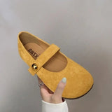 Elegant Mary Shoes Summer New Lovely Lady Style Frosted Round Head Shallow Single