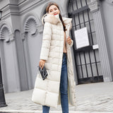 2024 New Fashion Korean Version Of Long Coat Slim Women's Hooded Long Sleeve Warm Padded Coat Tide-Outfit