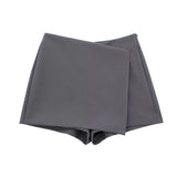 Solid High Waist Skort-Outfit