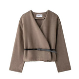 Homemade New Women's Classic Fashion With Belt Soft Coat