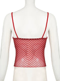 Sexy Slim Dot Printed Camis Tops Holiday Contrast Color V-Neck Sleeveless Tank Tops Women 2024 Summer Fashion Streetwear-Outfit