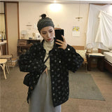 QWEEK Harajuku Gothic Denim Jackets Vintage Graphic Mujer Chaqueta Mall Goth Button Up Fall 2021 Women Hip Hop Kpop