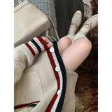 New Miu Knitted Top Three Sets Of Women's Autumn And Winter Knitted Cardigans Outside The 100-Fold Skirt