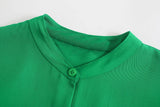 Spring Pocket Baggy Shirt Elastic Waist Pant Suit-Outfit