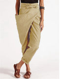 Irregular Lace Up Cropped Casual