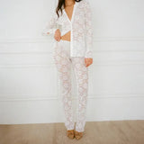 High Waist Sheer Lace Pants-Outfit