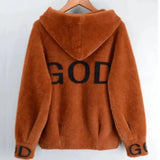 Mink Fleece Hooded Jacket Women Spring Autumn Korean Single Breasted Sweater Cardigan Female Casual Short Knitted