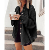 2025 New Coat Fashion Casual Collar Pocket Splicing Irregular Shirt Jacket