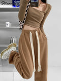 Women's Pants Loose Trousers Women 2022 Wide Cotton High Waist Sweatpants For Women Oversize Sport Pants Khaki