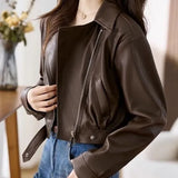 And Autumn 2025 This Year's Popular Short Leather Coat Clip Locomotive Jacket Design PU Leather Jacket