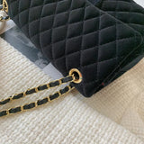 Solid Color Velvet Quilted Bag-Outfit