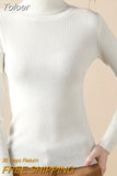 Women Casual Soft Cashmere Elastic Sweaters Turtleneck Slim Knit Pullovers For Women Solid Jumpers