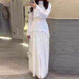 2025 New Solid Color Dress Fashion Fake Two Long-Sleeved Dress