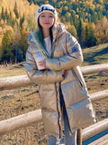 2022 New Parkas Women Winter Warm Jacket Snow Wear Long Coat Hooded Warm Parka Female Cotton Padded Jackets