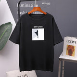 Cartoon Printed Cotton Summer T Shirts Women Soft Kawaii Loose Tees Female Plus Size Short Sleeve Tops for Lady