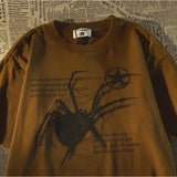 Spider Print Oversized Short Sleeve Tee-Outfit