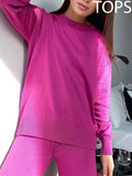 Basic 2 Piece Sweater Sets For Women Autumn Knitted Pants Suits With Sweaters 2 Piece Sets Womens Outfits Straight