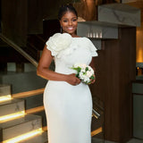 Banquet Evening Dress Round Collar Sleeveless Styling Floral Dress Party
