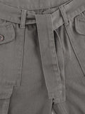 Washed Pocket Patched Cargo Jeans-Outfit