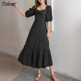 French White Dress Cotton Embroidered V-neck Elegant Ladies Dress Ruffle Hem Chic Autumn Dress Retro Luxury Brand